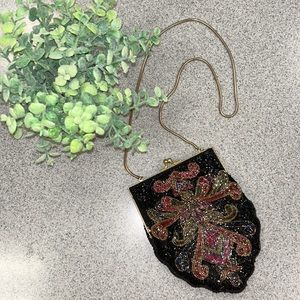 GORGEOUS beaded, bohemian style, Jewel tone evening bag, luxurious, black tie